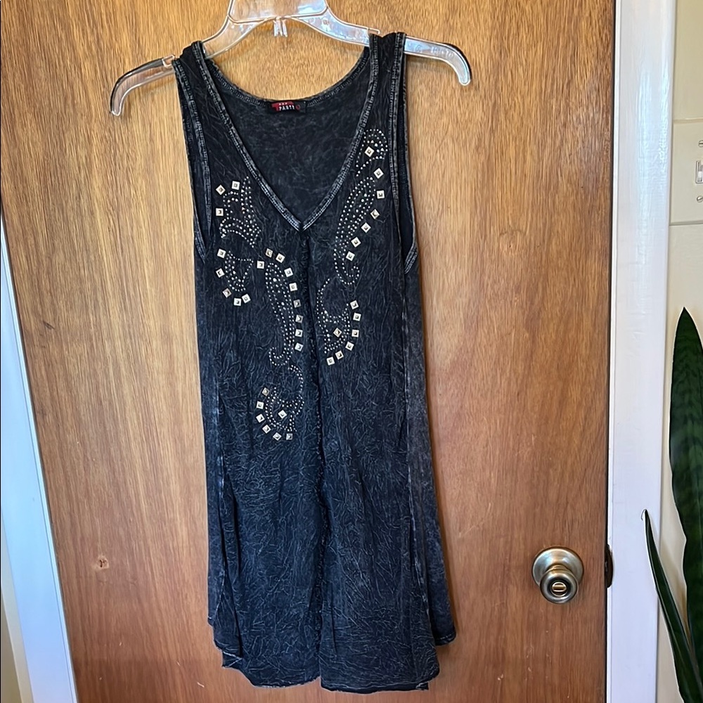 T Party black tunic top S